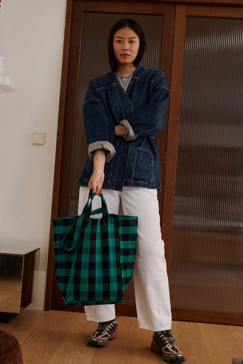 Sac cabas - Elisabeth Big vichy Vert