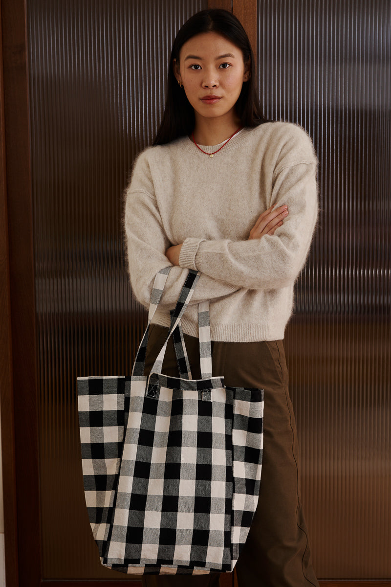 Tote bag - Elisabeth Big vichy Greige