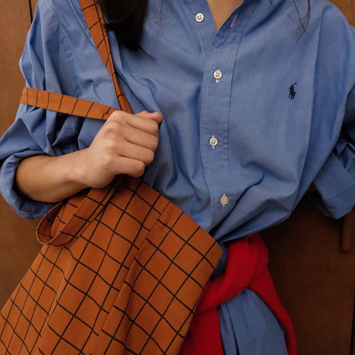 Sac cabas - Elisabeth School Check Ginger