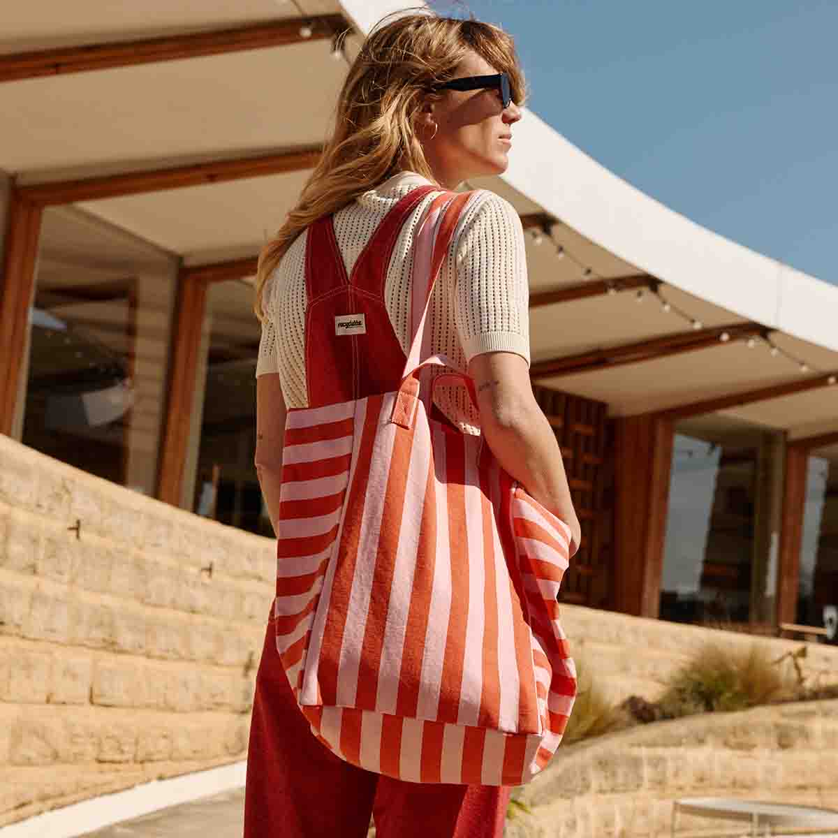 Tote bag - Elisabeth Candy pink / Red Stripes 