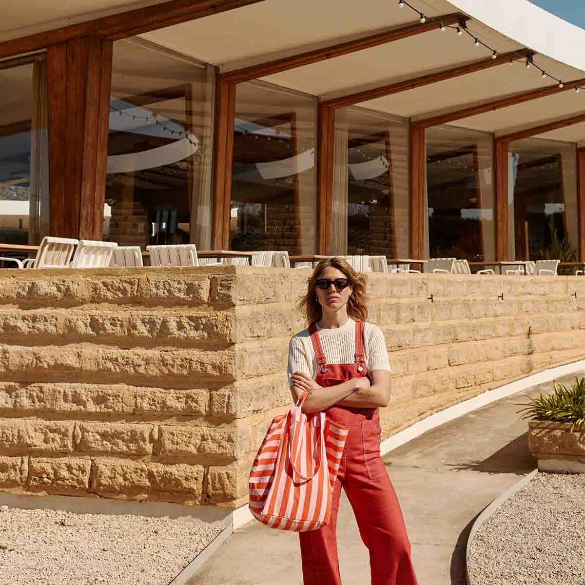 Tote bag - Elisabeth Candy pink / Red Stripes 