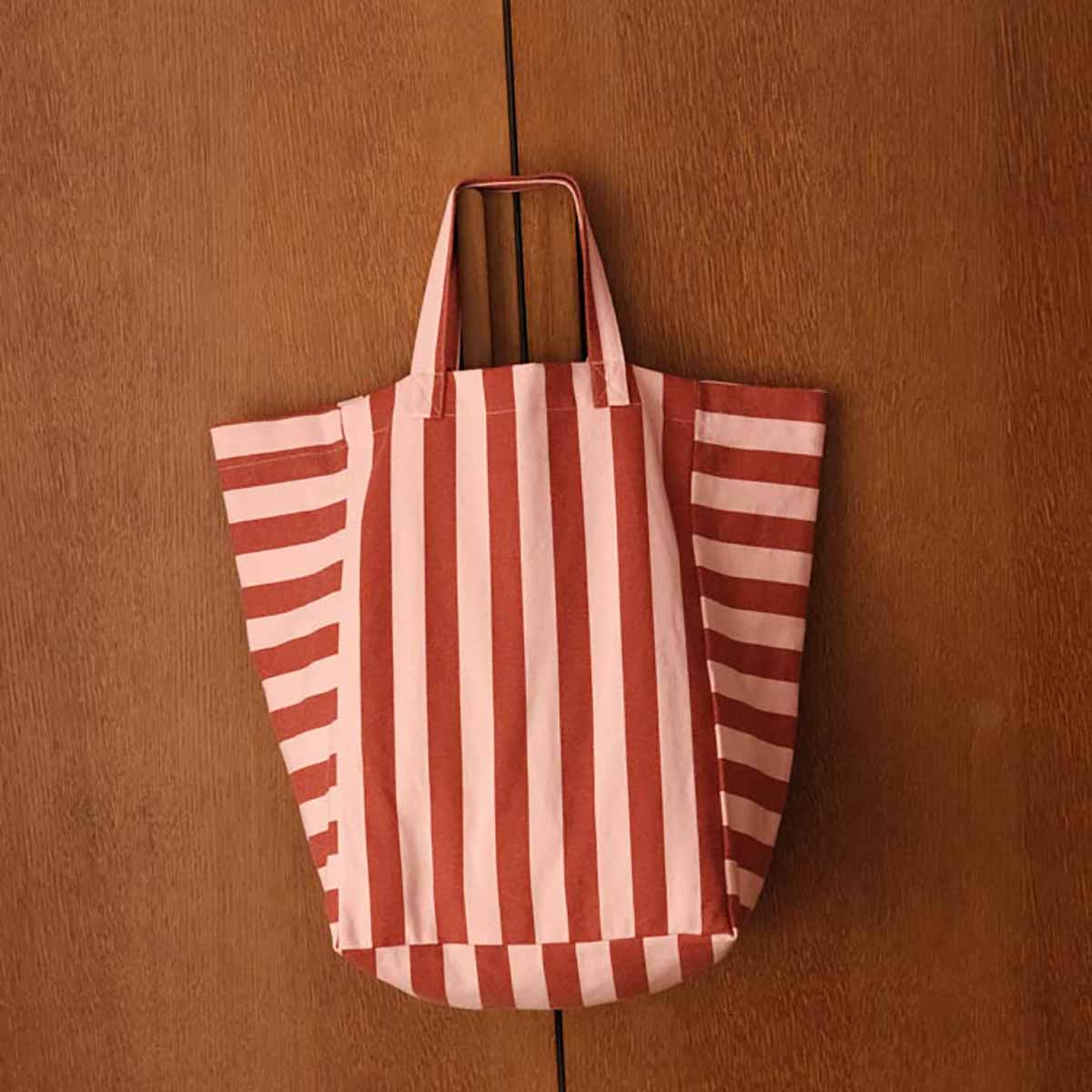 Sac cabas - Elisabeth Rayures Brick / Chamallow