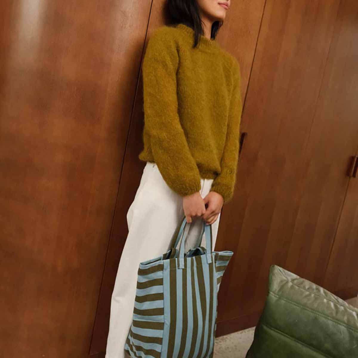 Tote bag - Elisabeth Olive / Blue Stripes 