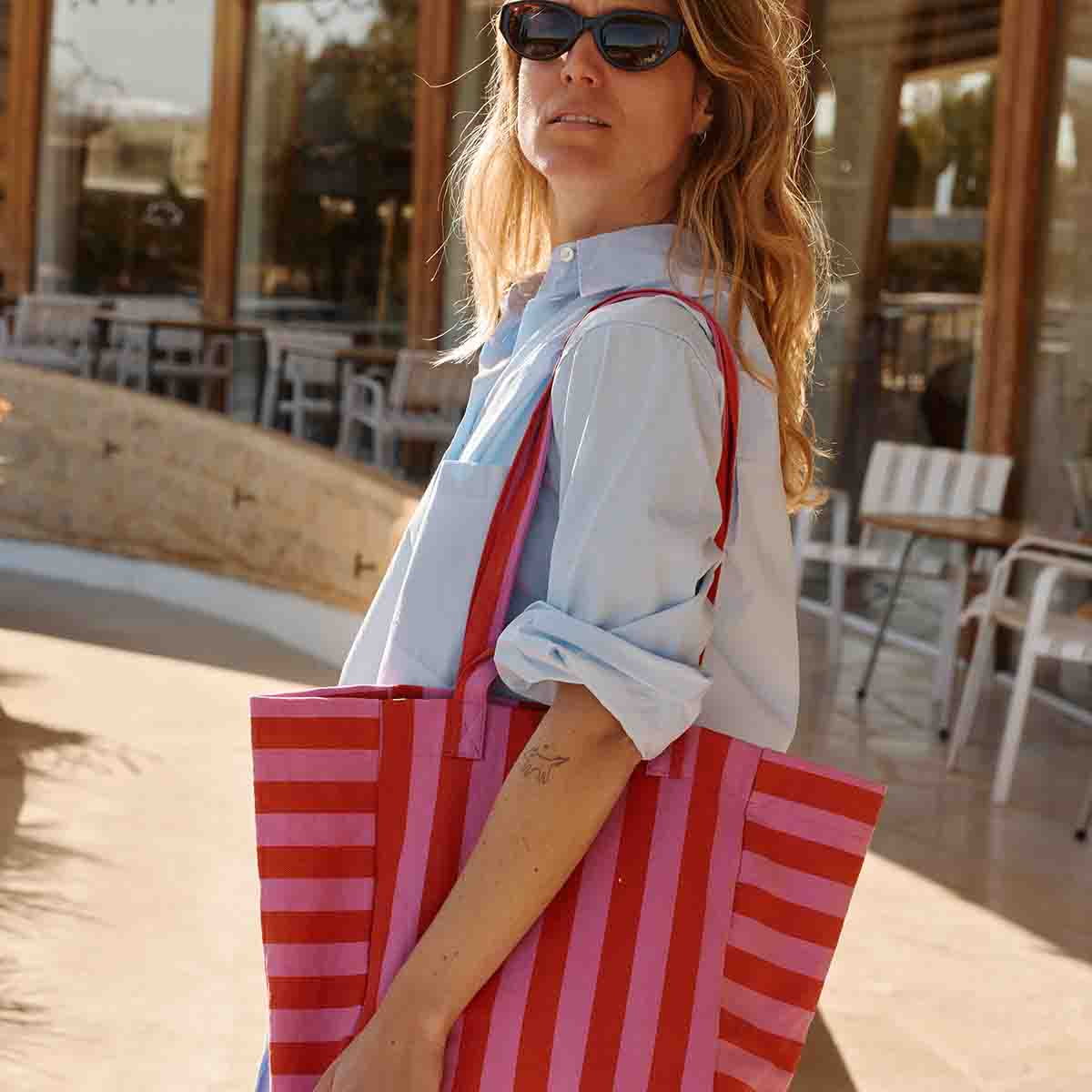 Tote bag - Elisabeth Orchid / Red Stripes 
