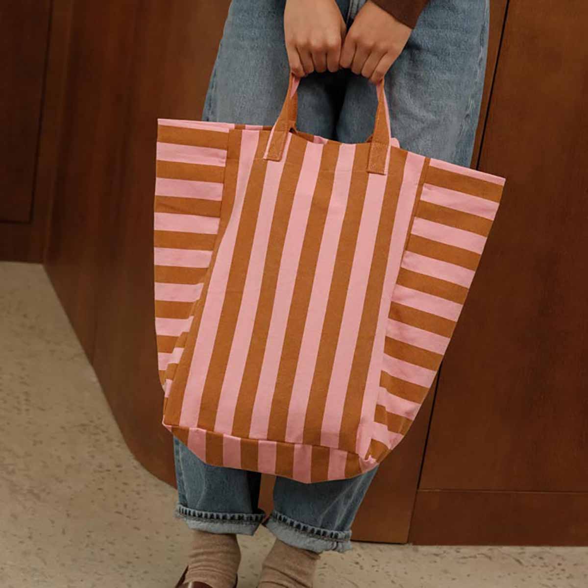 Tote bag - Elisabeth Caramel / Strawberry Stripes 