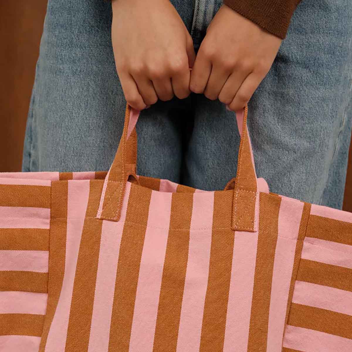 Tote bag - Elisabeth Caramel / Strawberry Stripes 