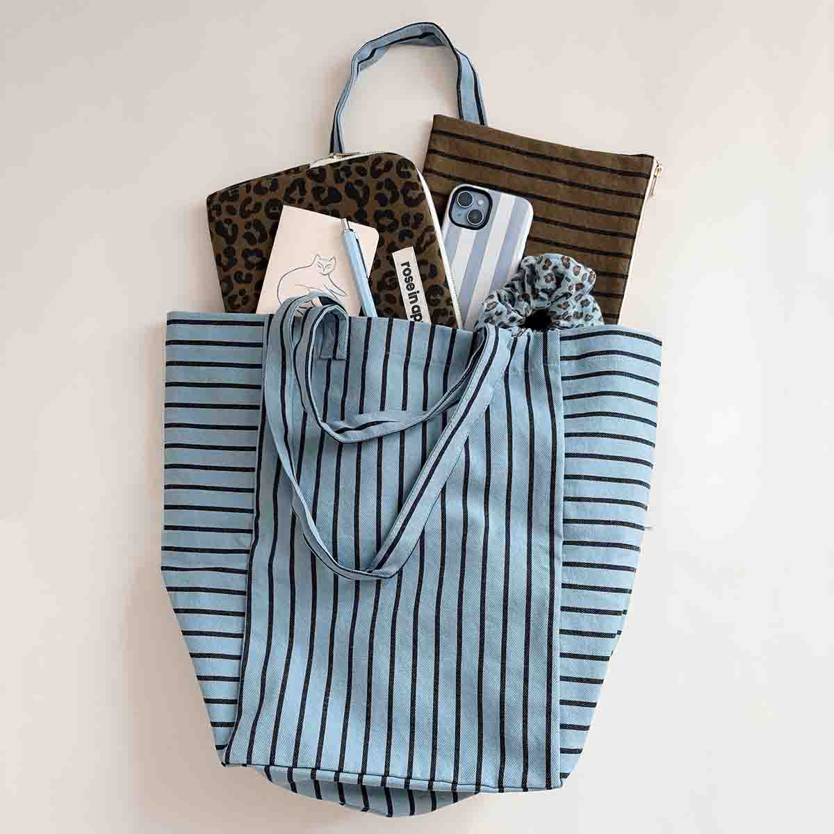 Tote bag - Elisabeth Blue sky Tennis Stripes 