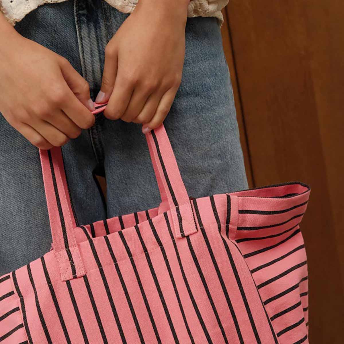 Tote bag - Elisabeth Funky pink Tennis Stripes 