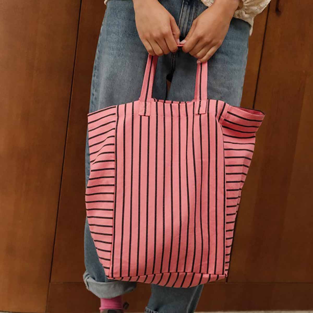 Tote bag - Elisabeth Funky pink Tennis Stripes 