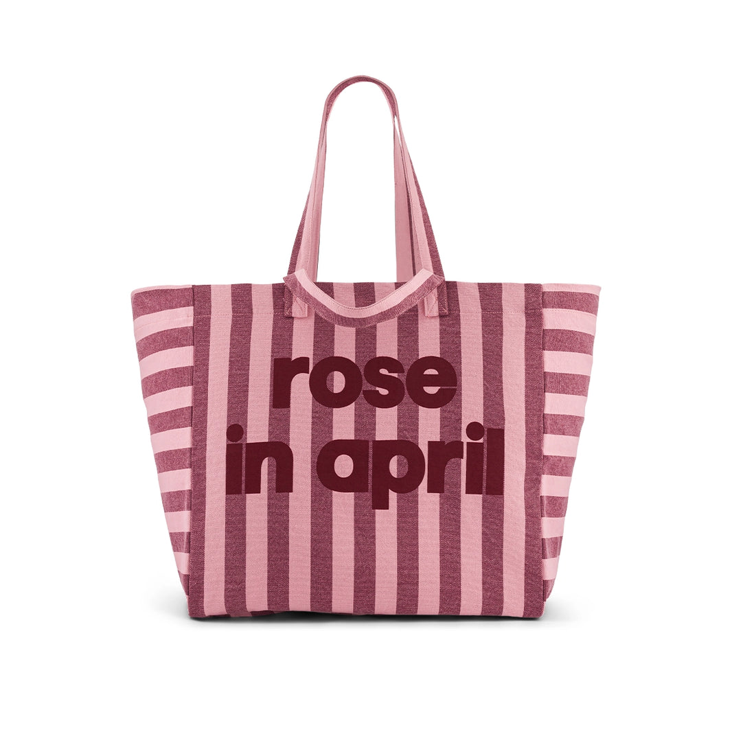 Tote bag - Elisa Stripes Burgundy / Bubble pink - Limited edition 