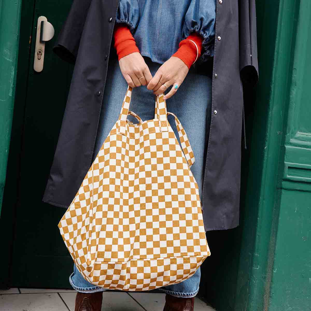 Sac cabas - Elisa New damier Caramel