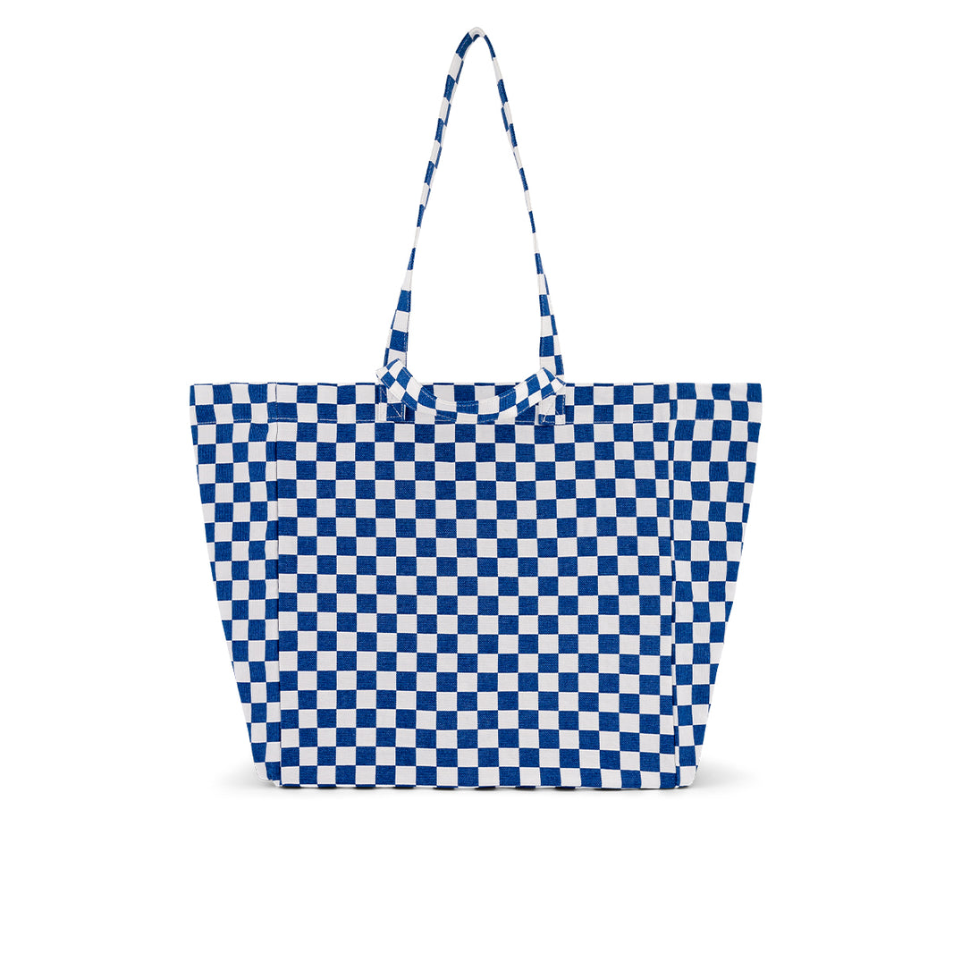 Tote bag - Elisa Checkerboard Ecru / Navy blue