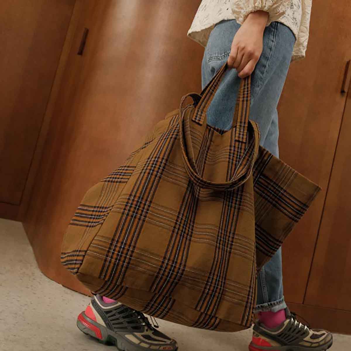 Elisa shopping bag Tartan Check | Accessories | Rose in April