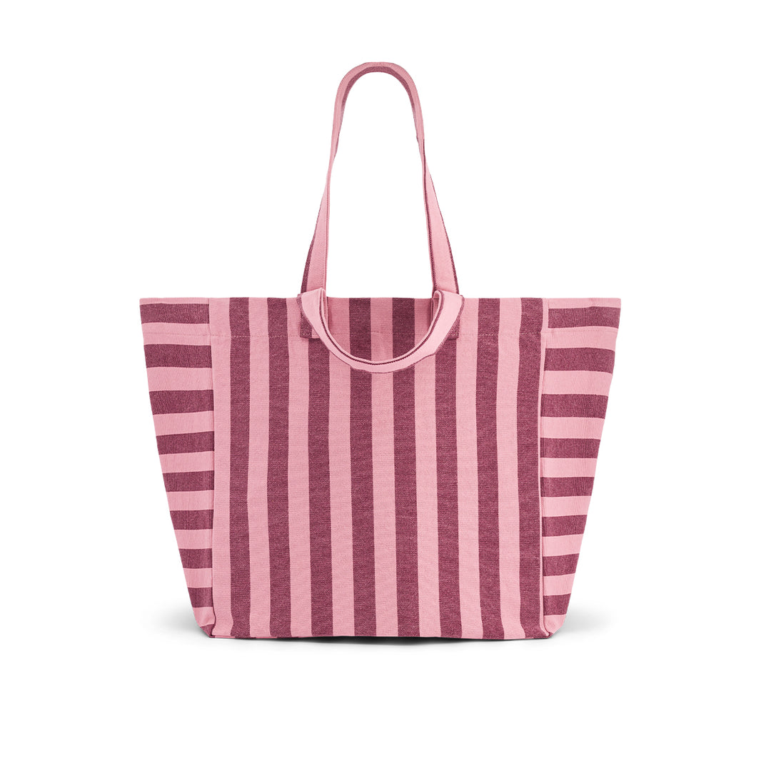 Tote bag - Elisa Burgundy / Bubble pink Stripes