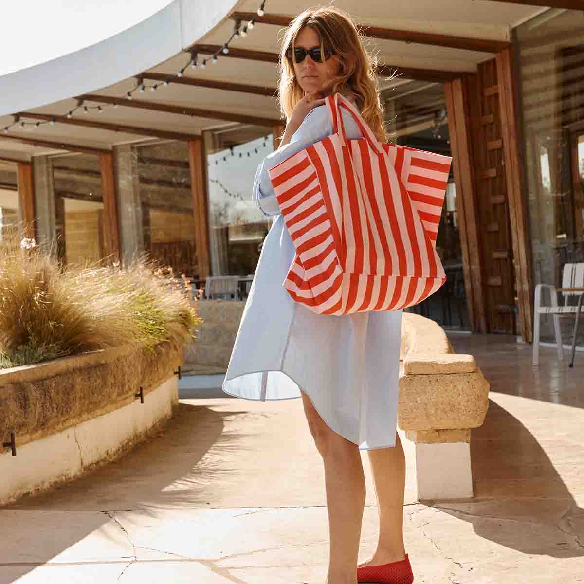 Tote bag - Elisa Candy pink / Red Stripes