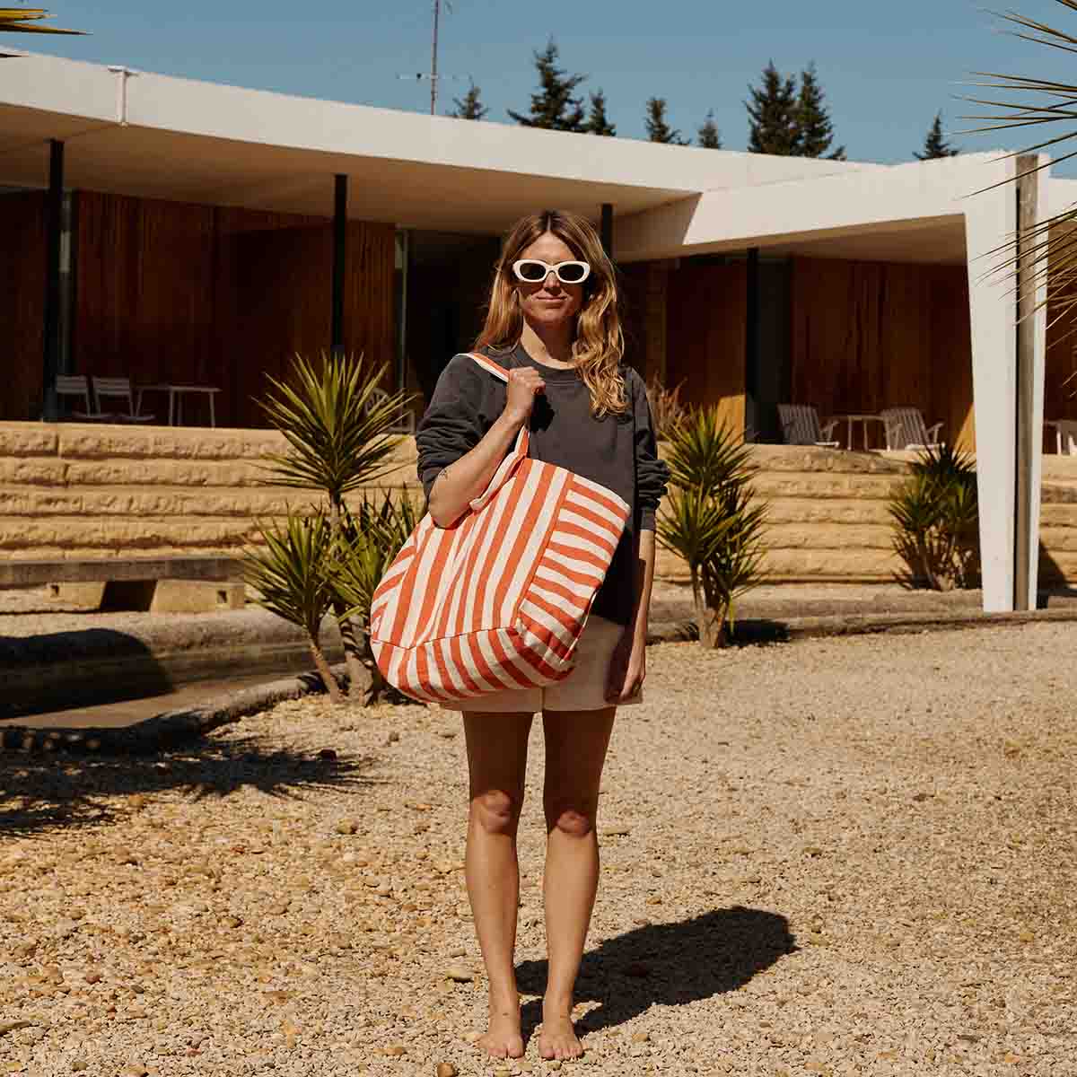 Tote bag - Elisa Greige / Tomato Stripes