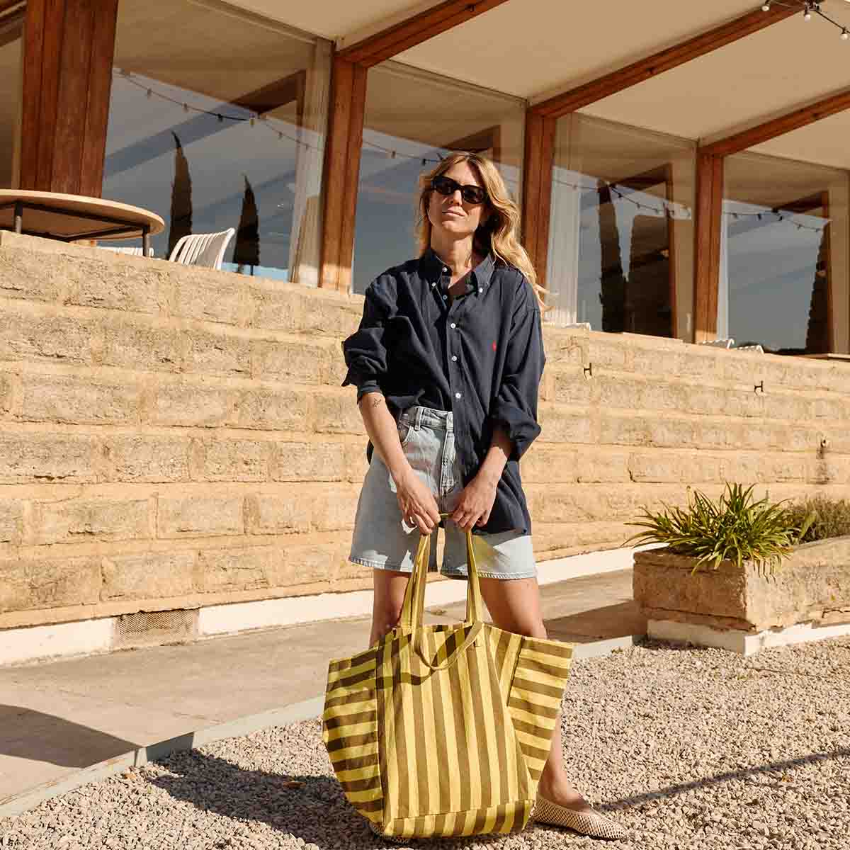 Tote bag - Elisa Lemon / Olive Stripes