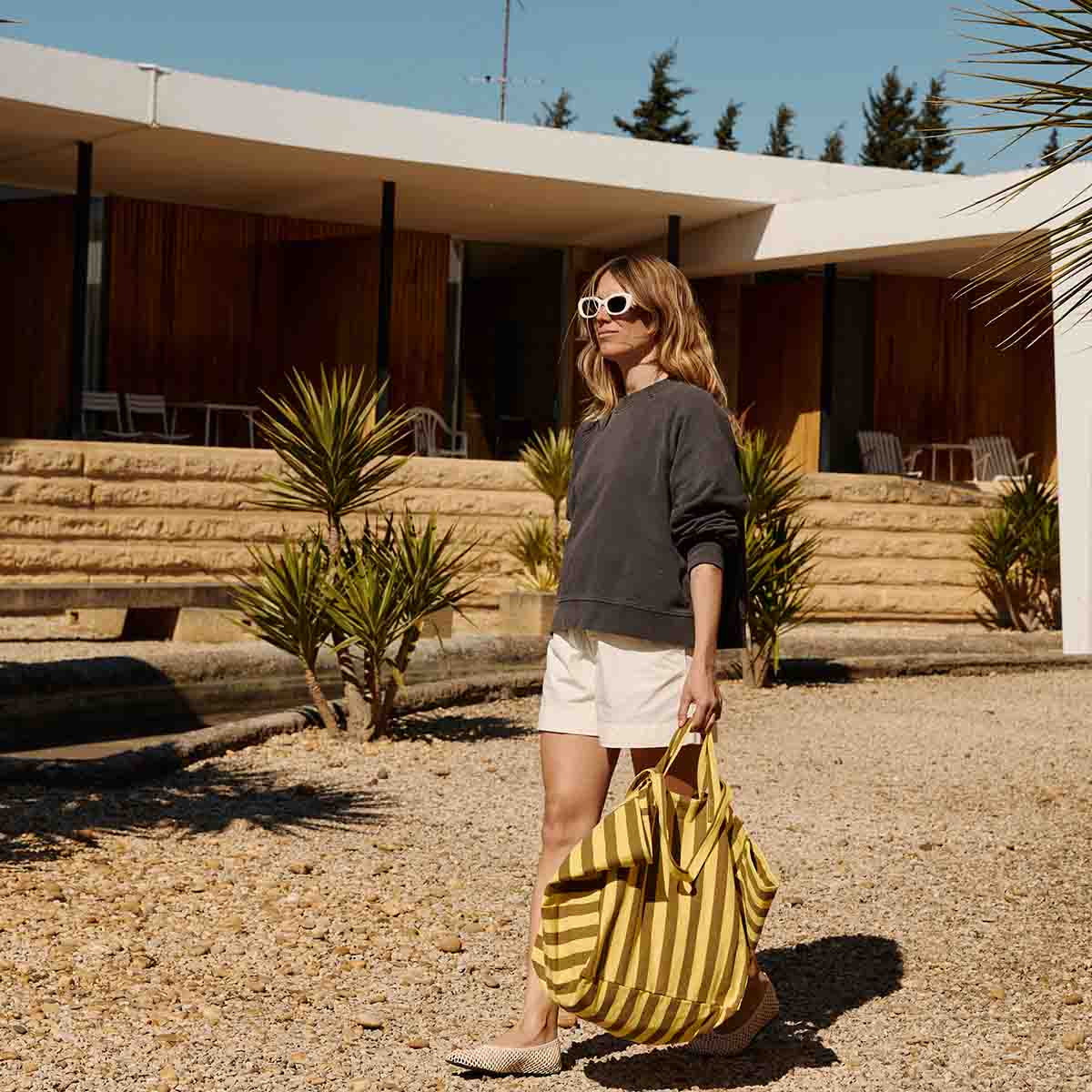 Tote bag - Elisa Lemon / Olive Stripes
