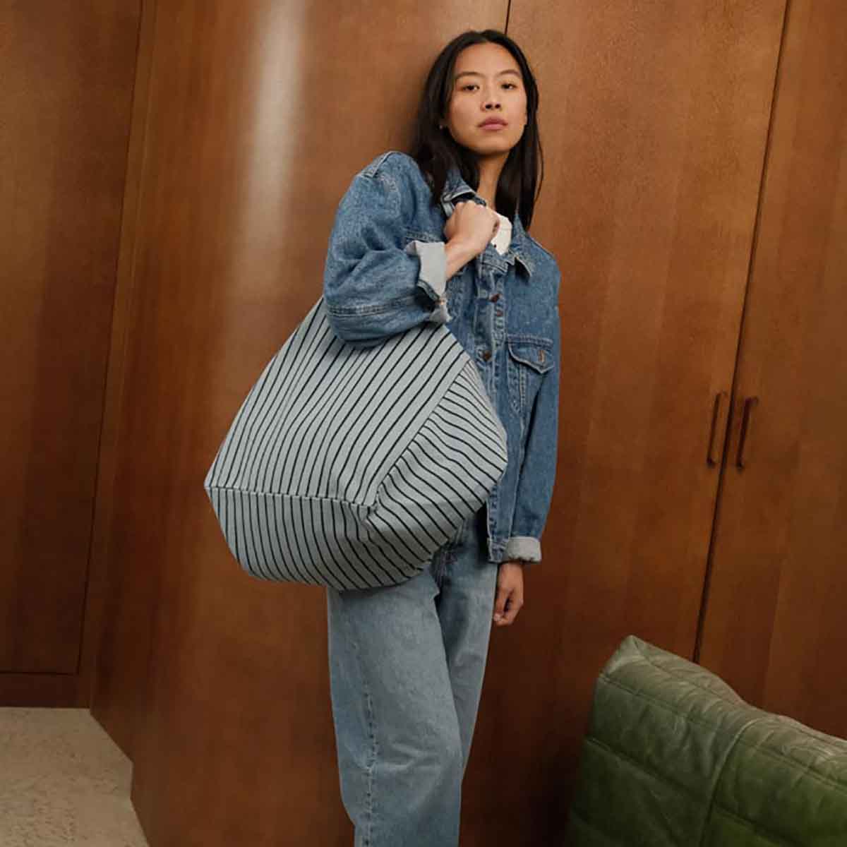 Sac cabas - Elisa Rayures Tennis Blue sky