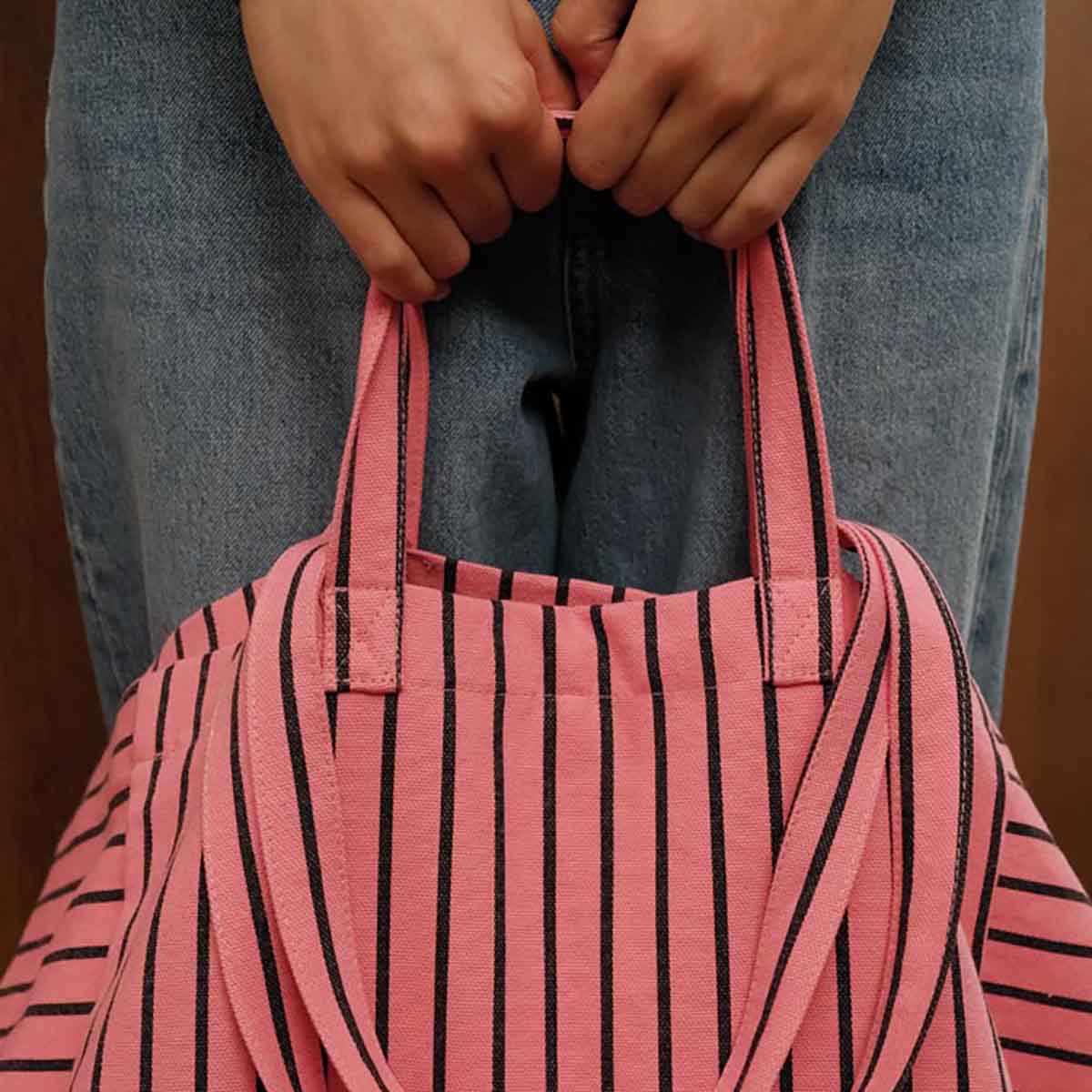 Sac cabas - Elisa Rayures Tennis Funky pink