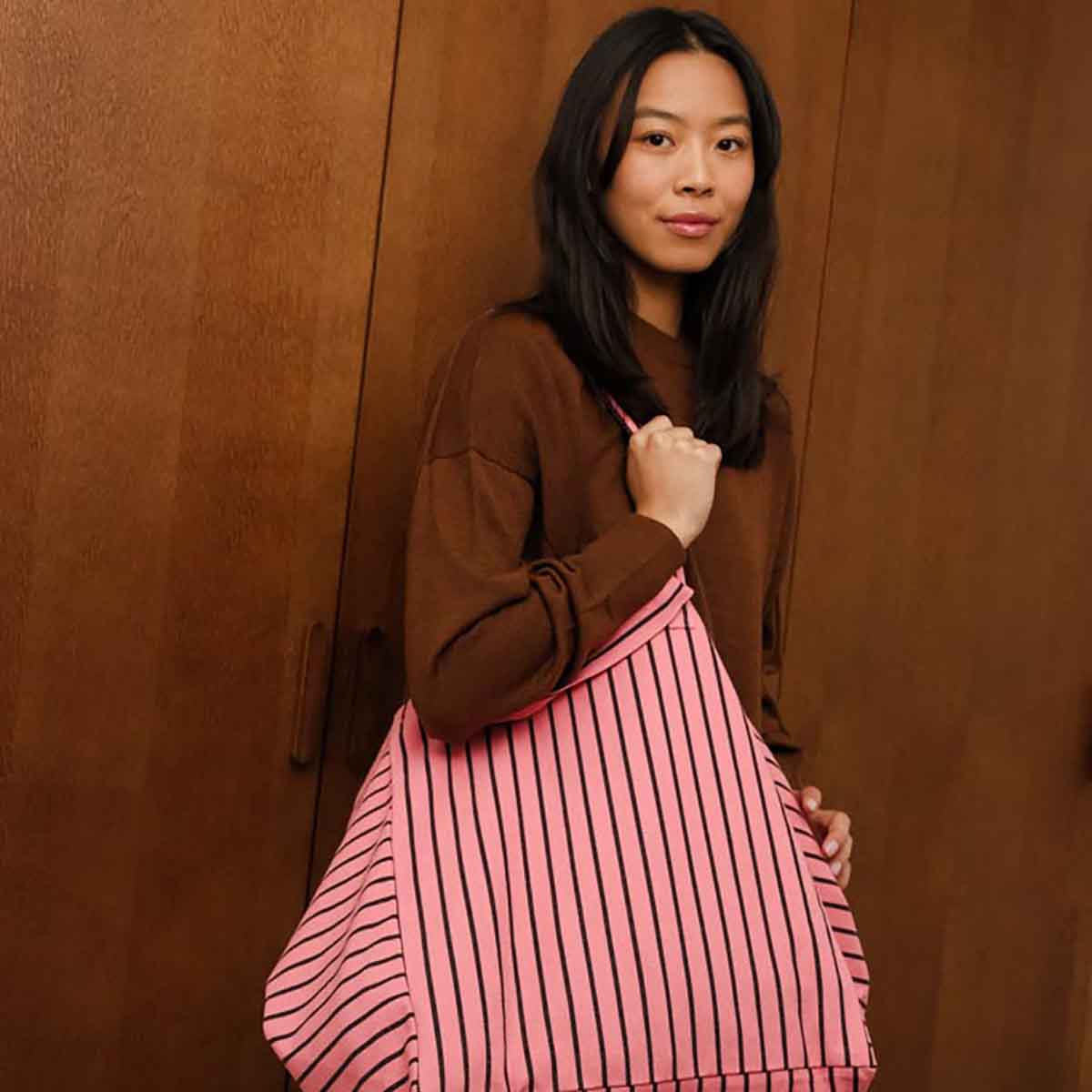 Sac cabas - Elisa Rayures Tennis Funky pink