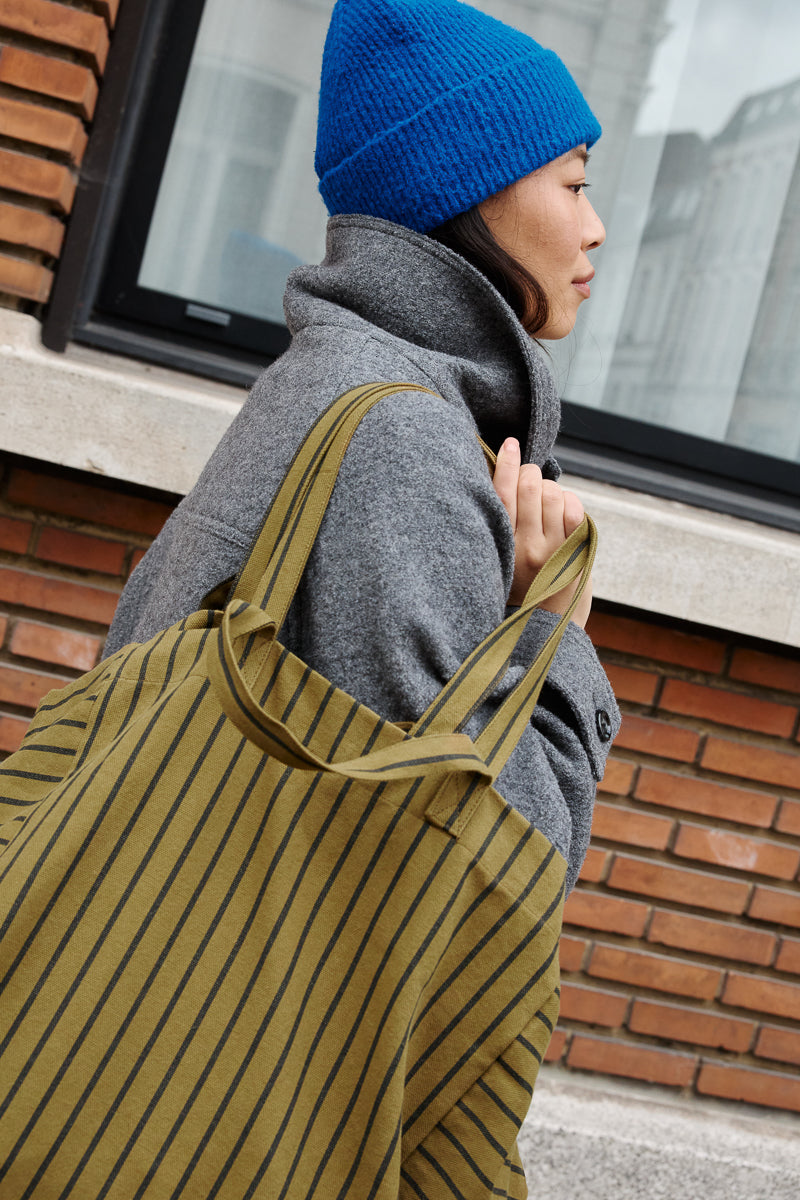 Sac cabas - Elisa Rayures Tennis Olive