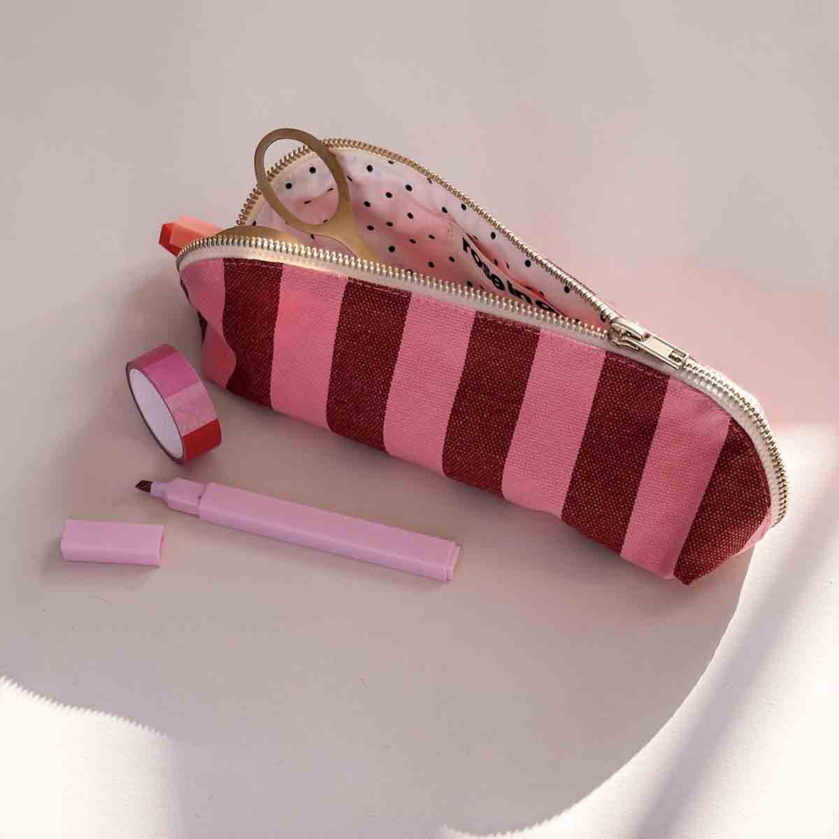 Pencil case - Gaston Brick / Pink Stripes 