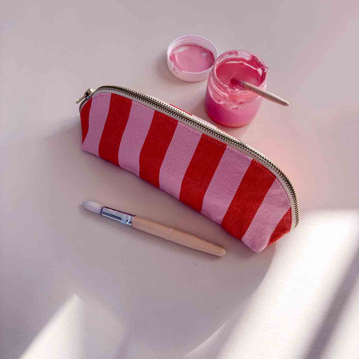 Trousse - Gaston Rayures Candy pink / Rouge