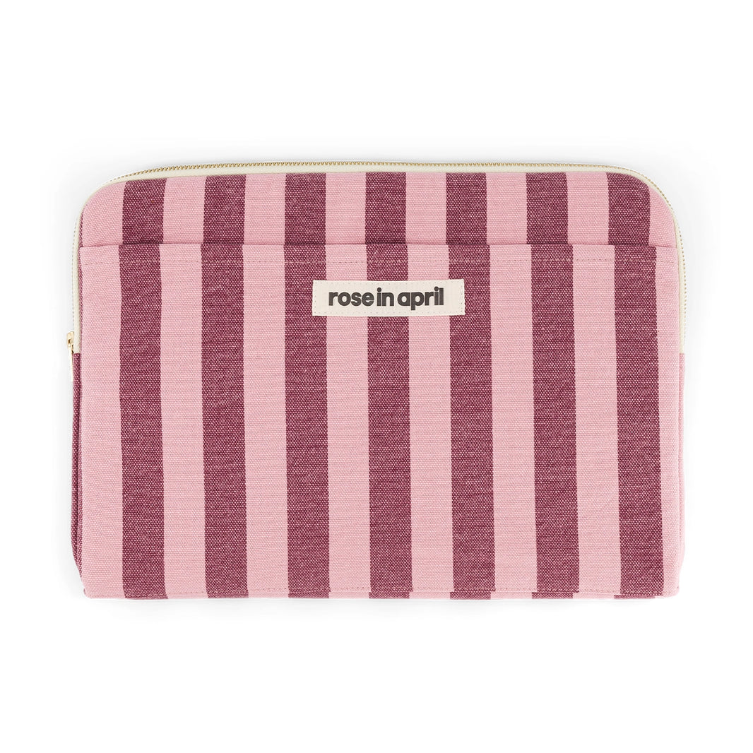 Laptop sleeve 13&14" - Octave Stripes Burgundy / Bubble pink