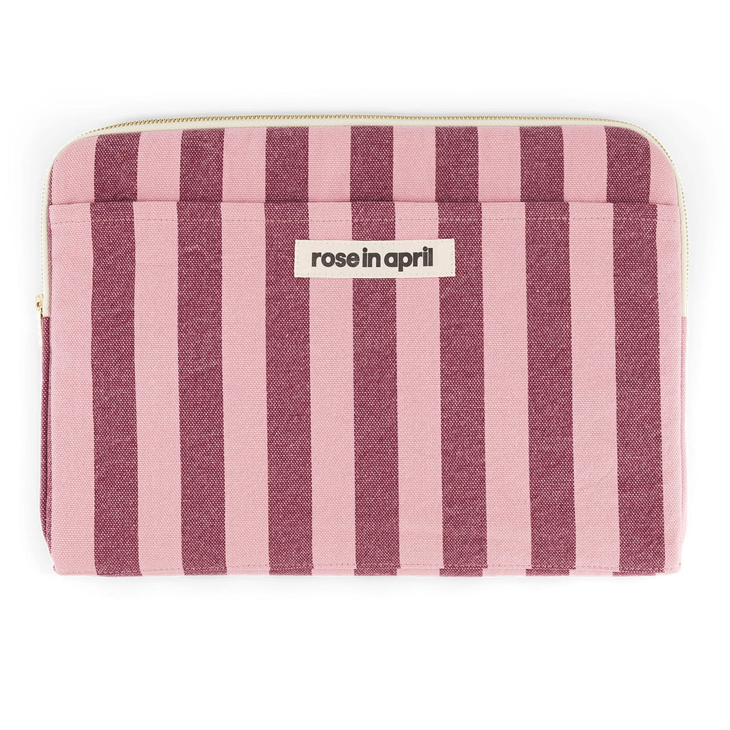 Laptop sleeve 13&14" - Octave Stripes Burgundy / Bubble pink