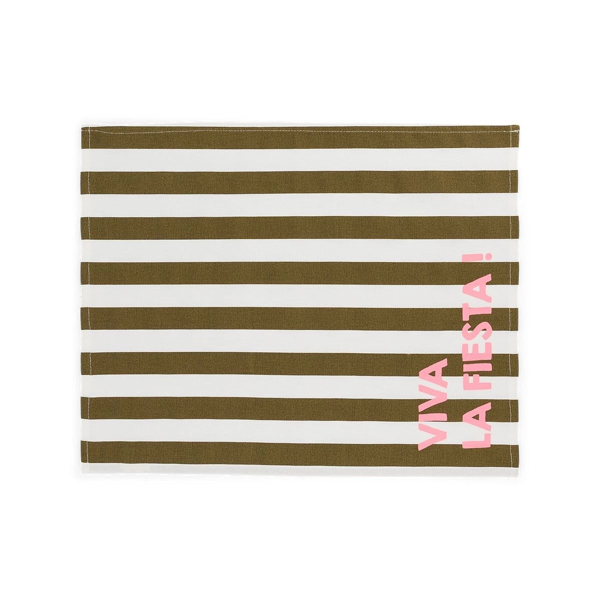 Lot de 2 sets de table - Jeannette Rayures Olive Viva la festia