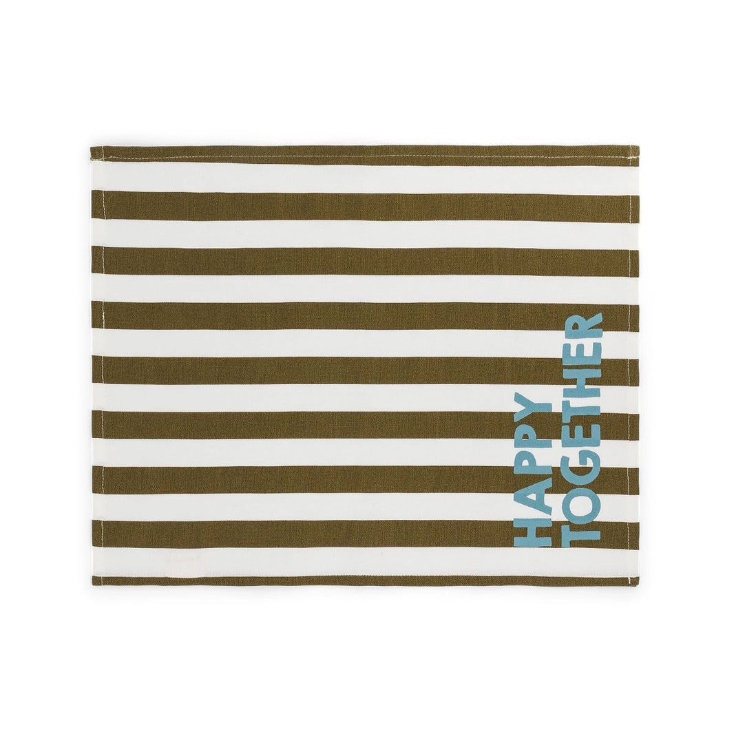 Lot de 2 sets de table - Jeannette Rayures Olive Happy together
