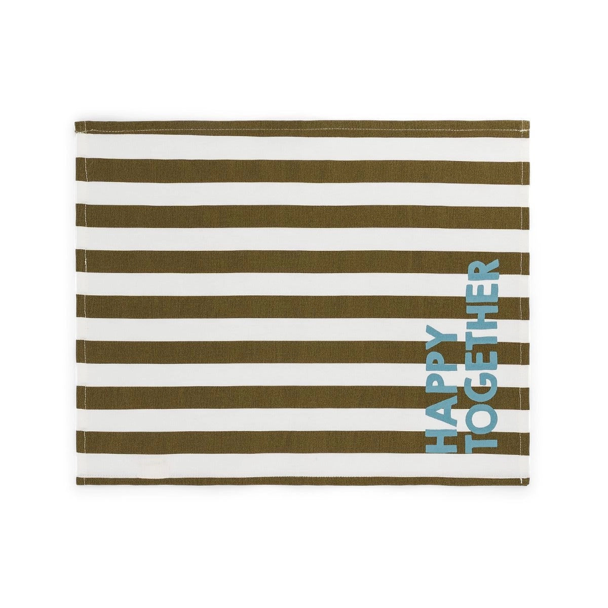 Lot de 2 sets de table - Jeannette Rayures Olive Happy together