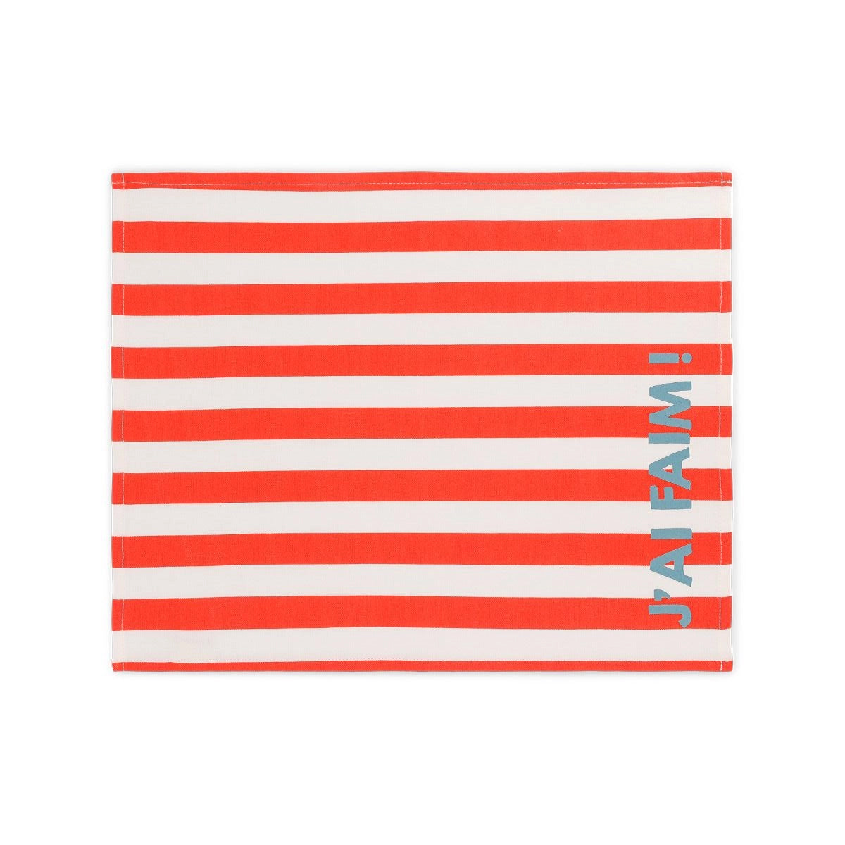 Lot de 2 sets de table - Jeannette Rayures Cerise J'ai faim