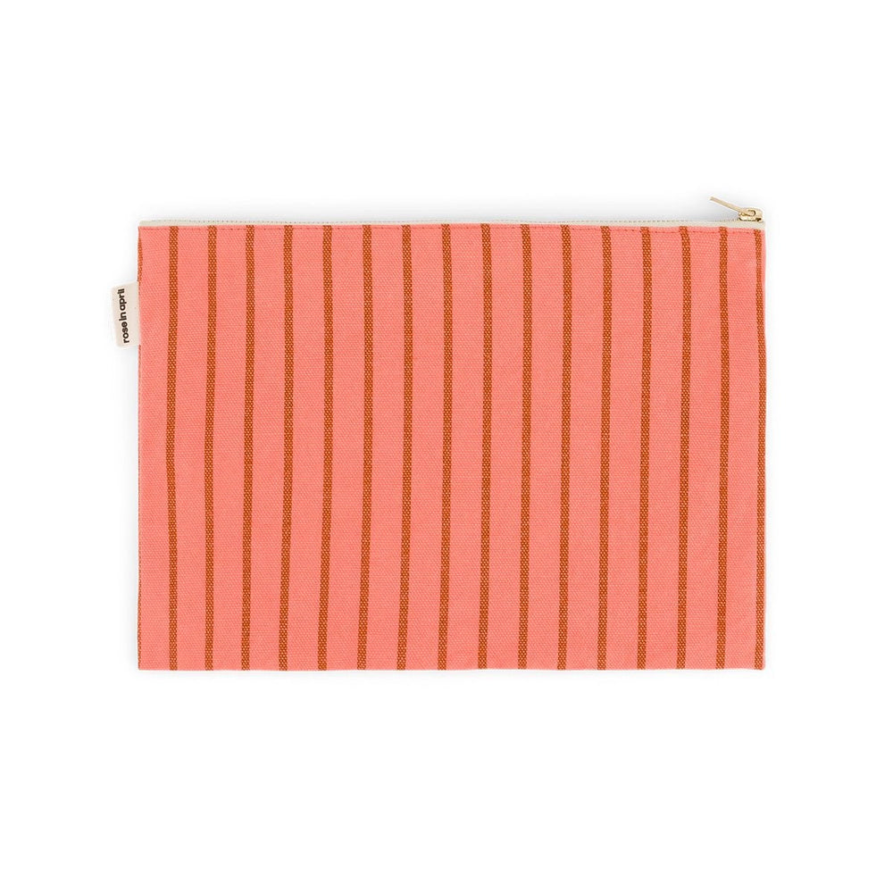 Pochette - Lili Rayures Tennis Pecan / Corail