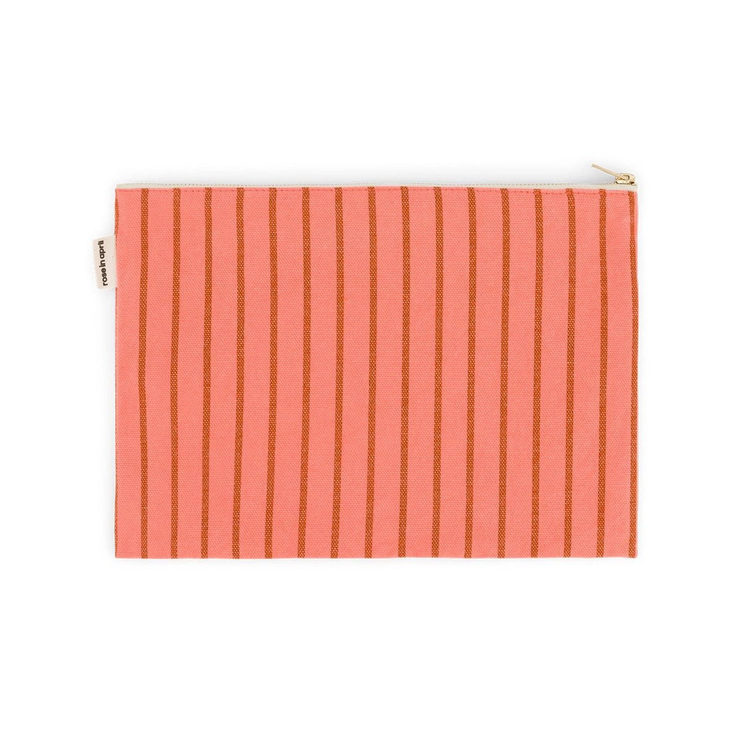 Pochette - Lili Rayures Tennis Pecan / Corail