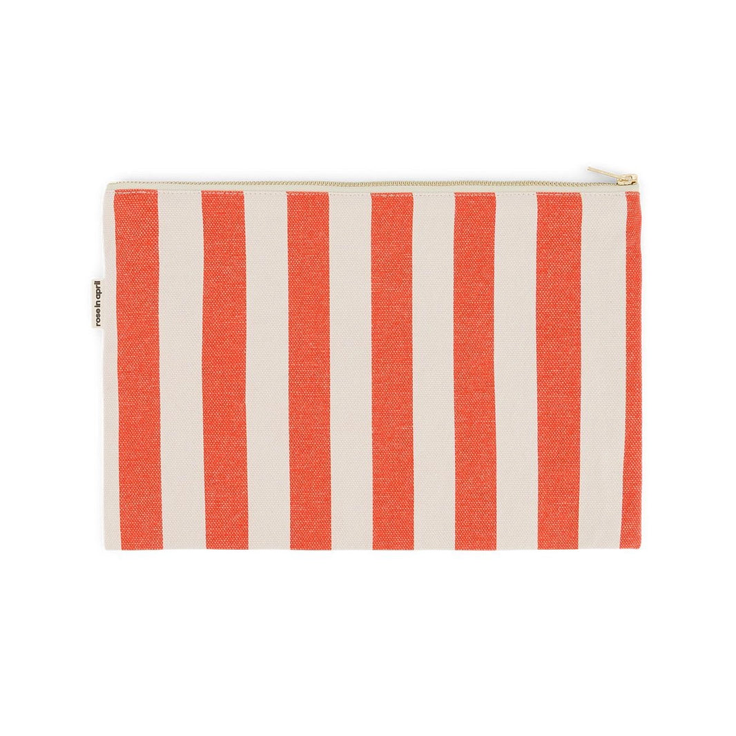 Pochette - Lili Rayures Greige / Tomato
