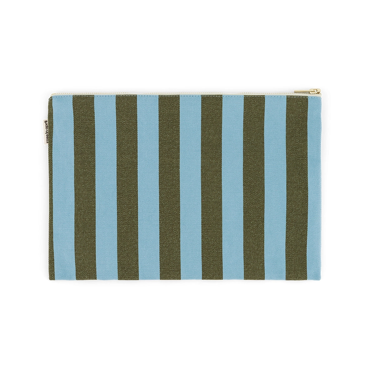 Pochette - Lili Rayures Olive / Bleu