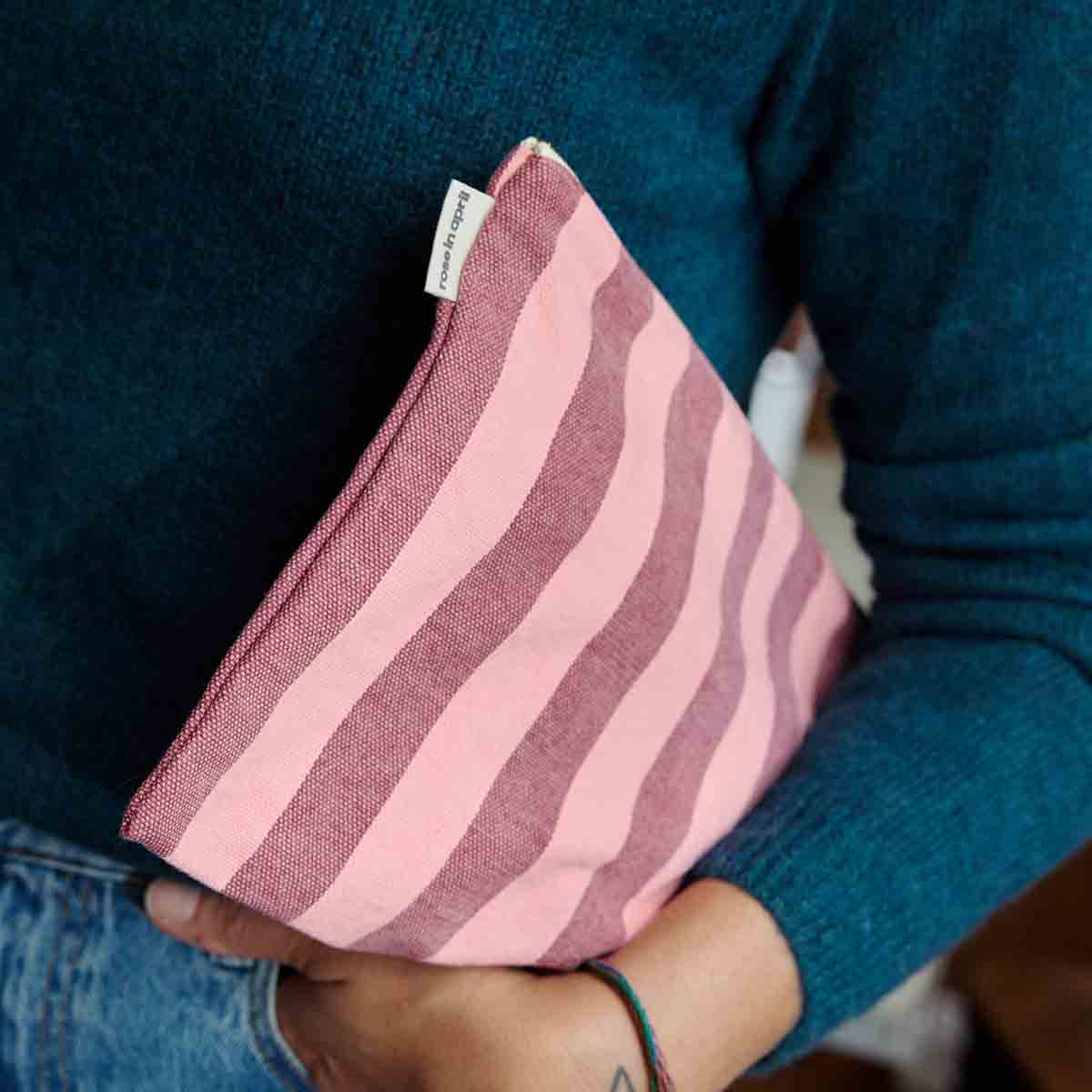 Pouch - Lili Burgundy / Pink flamingo Stripes