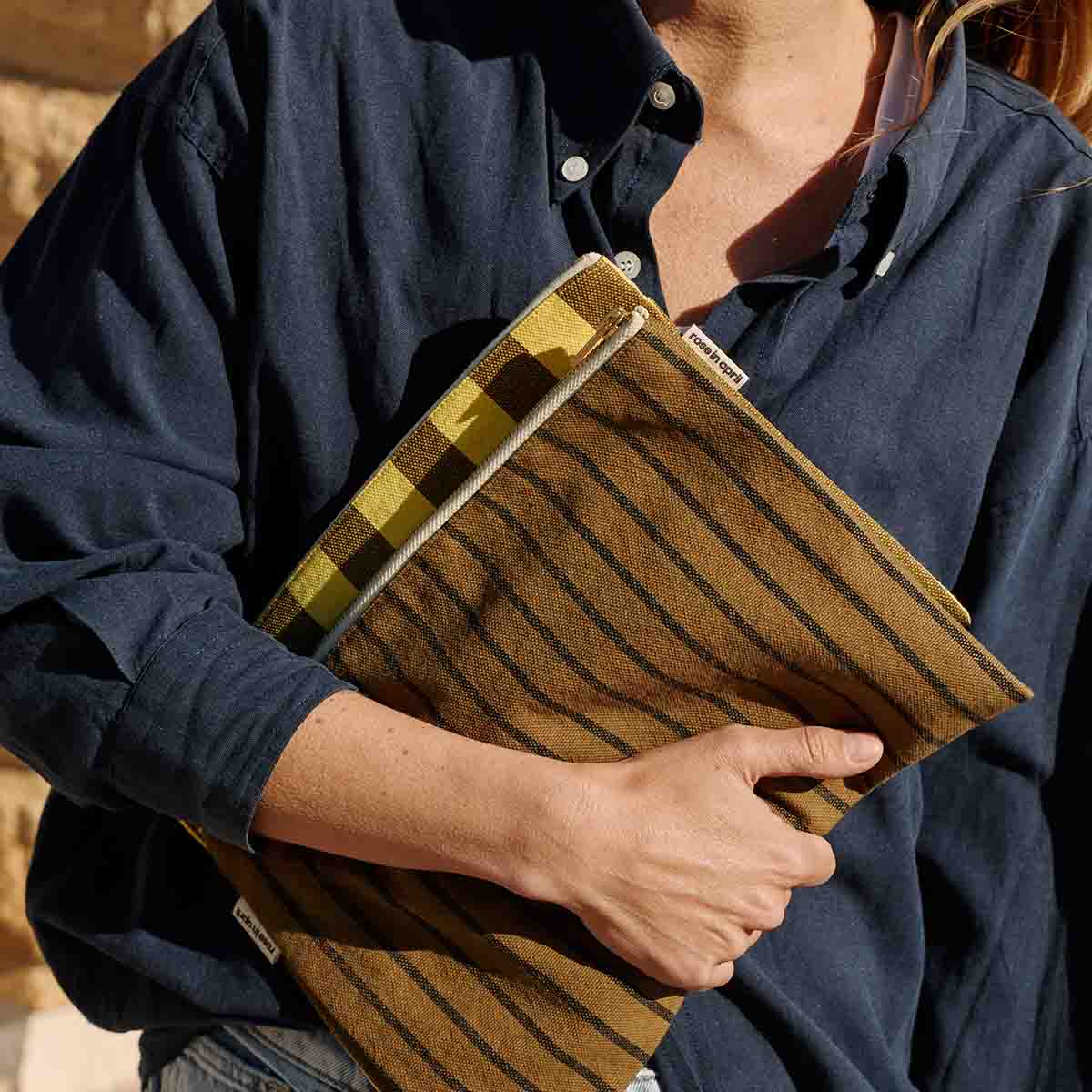 Pouch - Lili Lemon / Olive Stripes