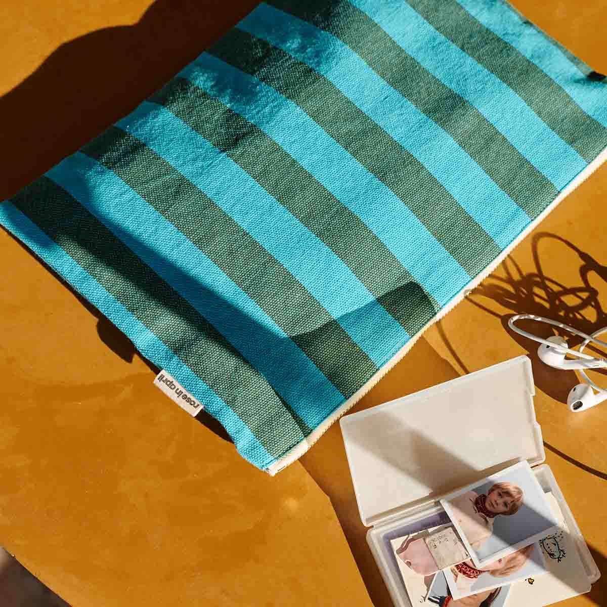 Pouch - Lili Turquoise / Olive Stripes