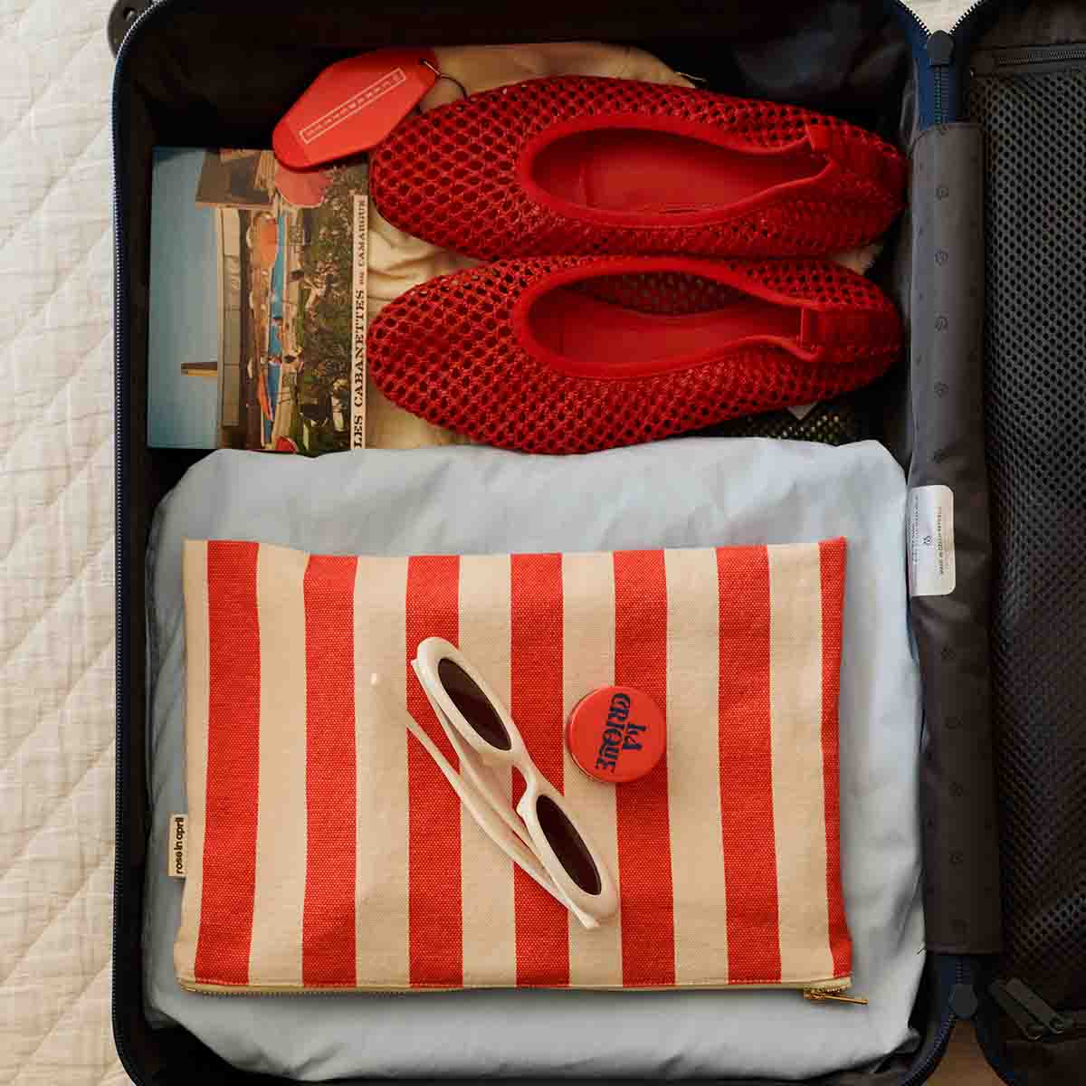 Pouch - Lili Greige / Tomato Stripes