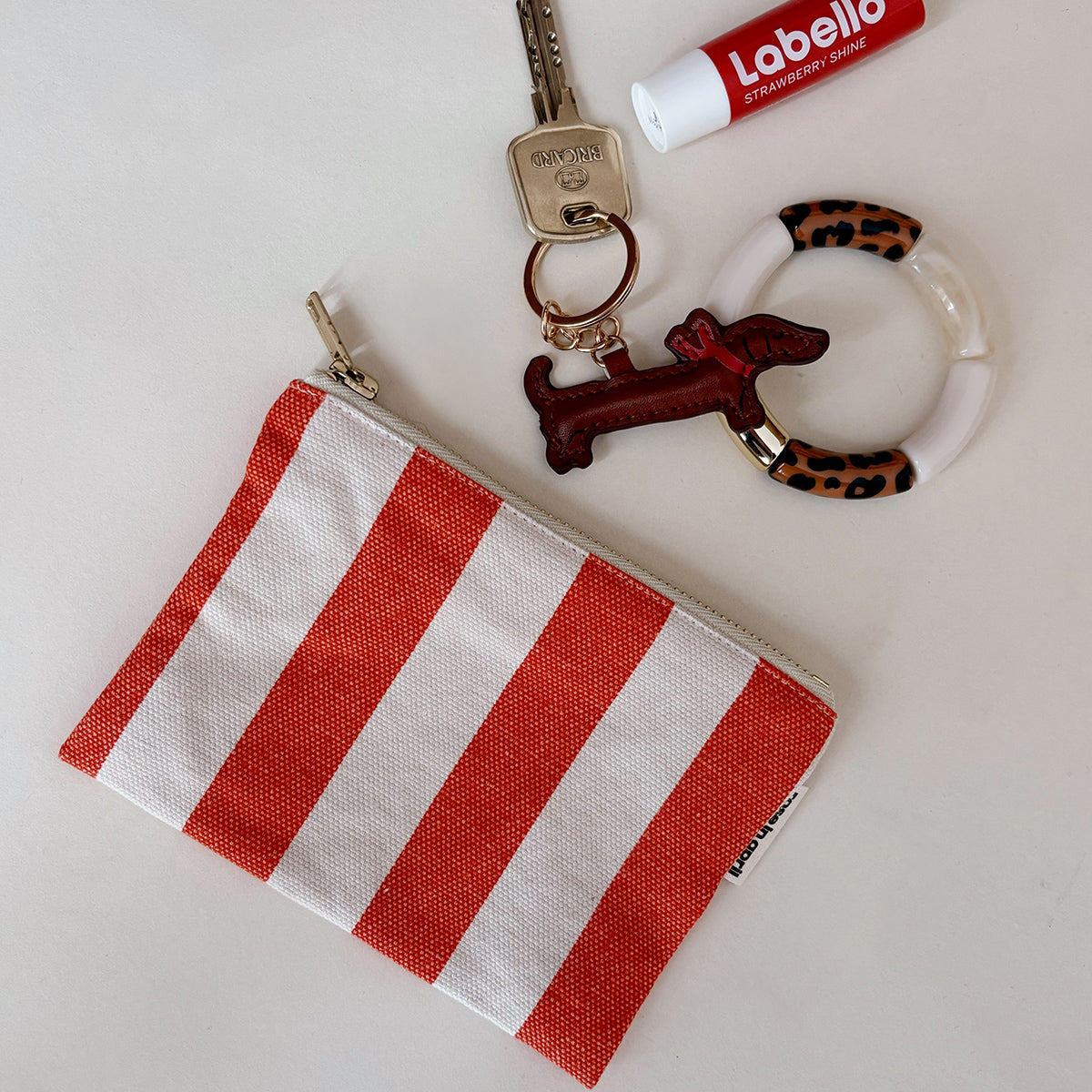 Purse - Marie Greige / Tomato Stripes