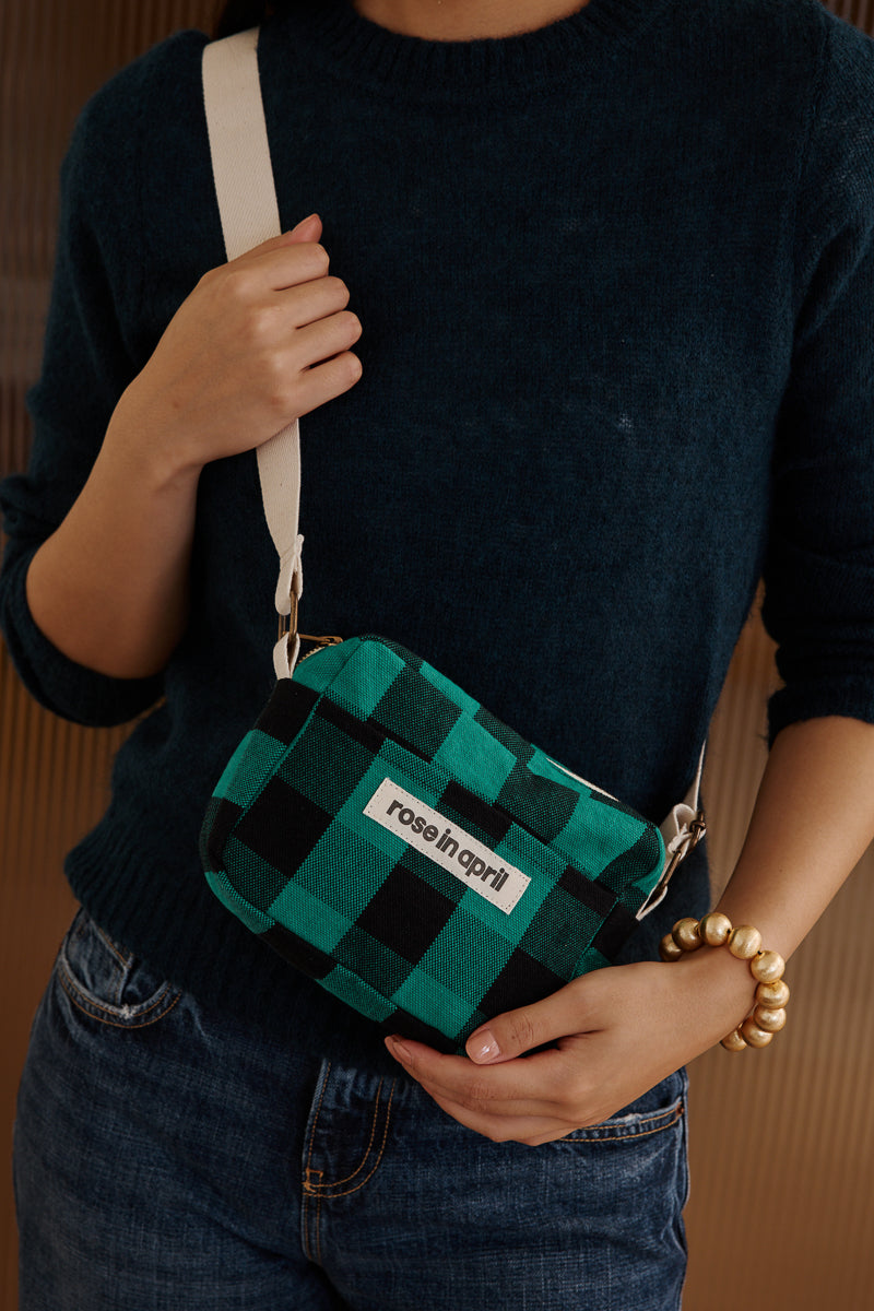 Mini crossbody bag - Maud Big vichy Green
