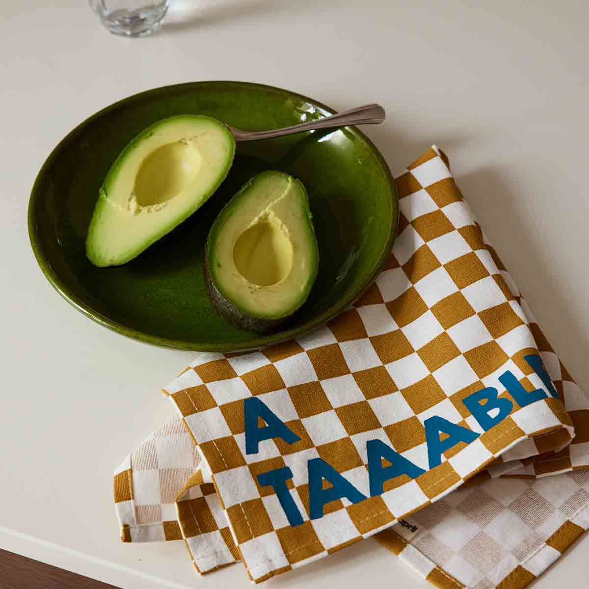 Pack of 2 napkins - Josephine Checkerboard Caramel A taaable !