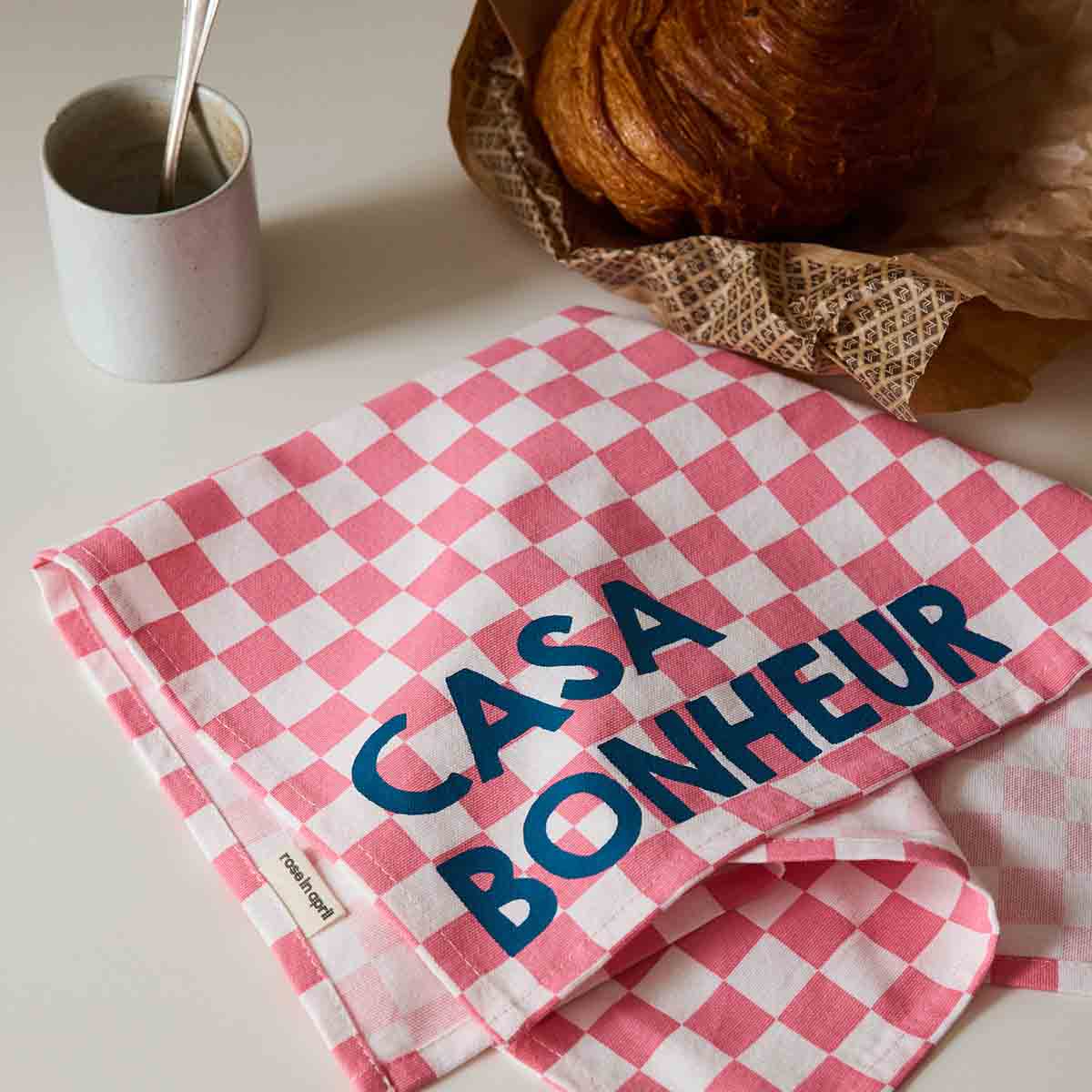 Pack of 2 napkins - Josephine Checkerboard Strawberry Casa bonheur