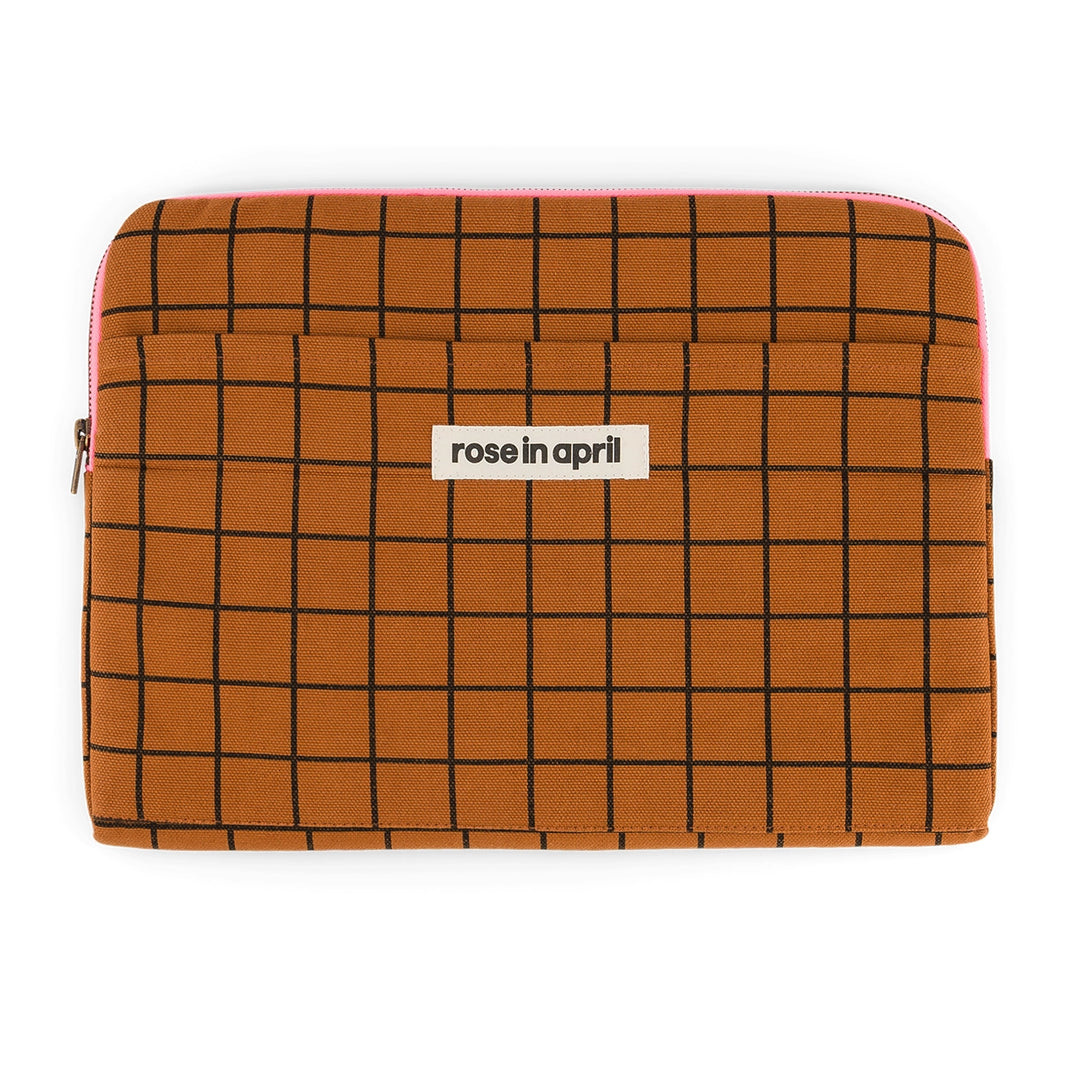 Laptop sleeve - Octave School Check Ginger