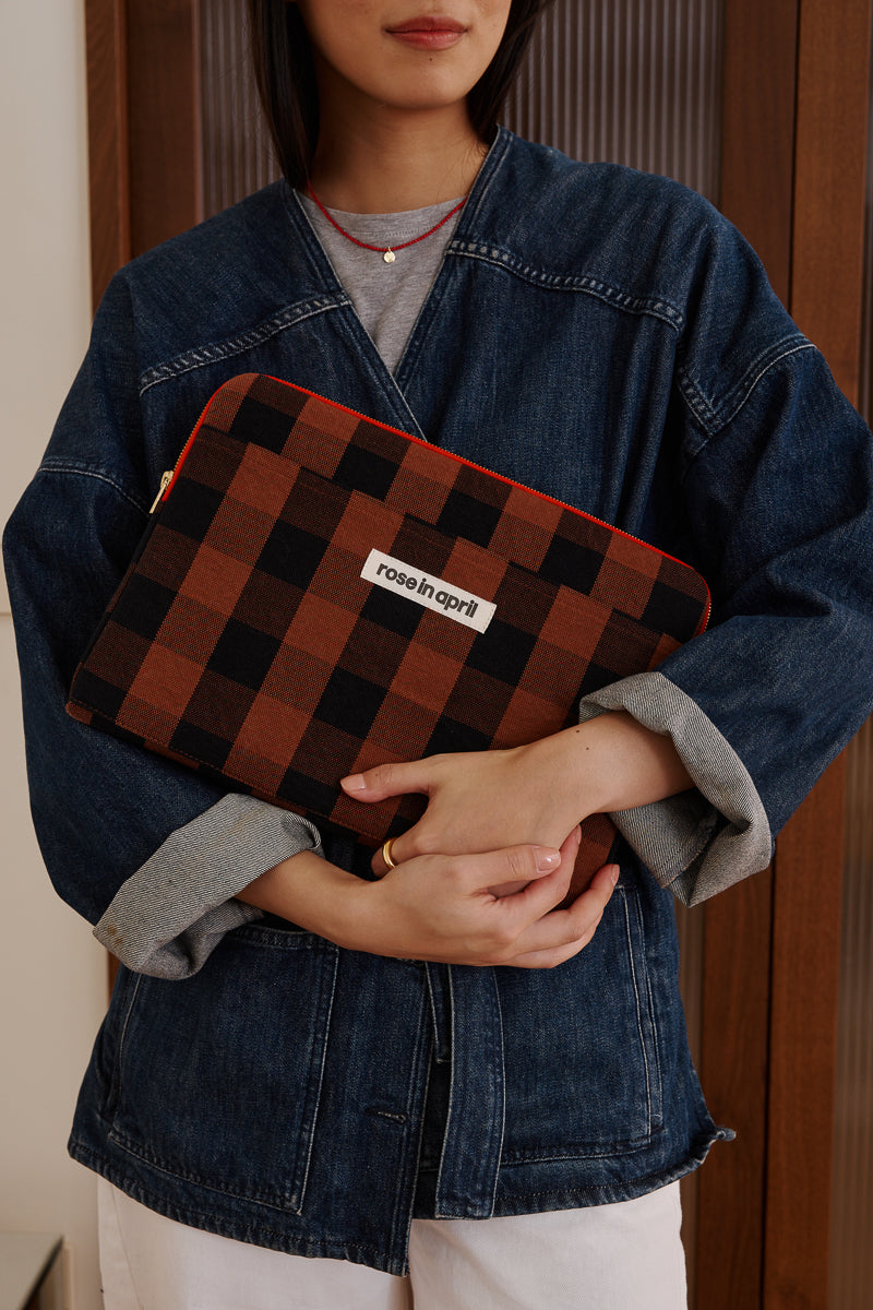 Laptop sleeve 13&14" - Octave Big vichy Ginger