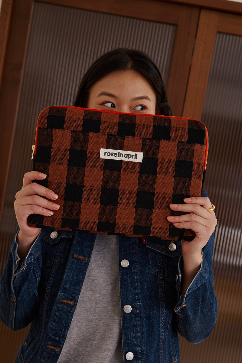 Laptop sleeve 13&14" - Octave Big vichy Ginger