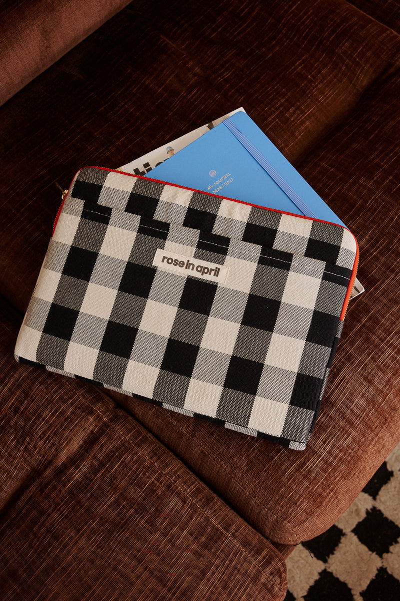 Laptop sleeve 13&14" - Octave Big vichy Greige